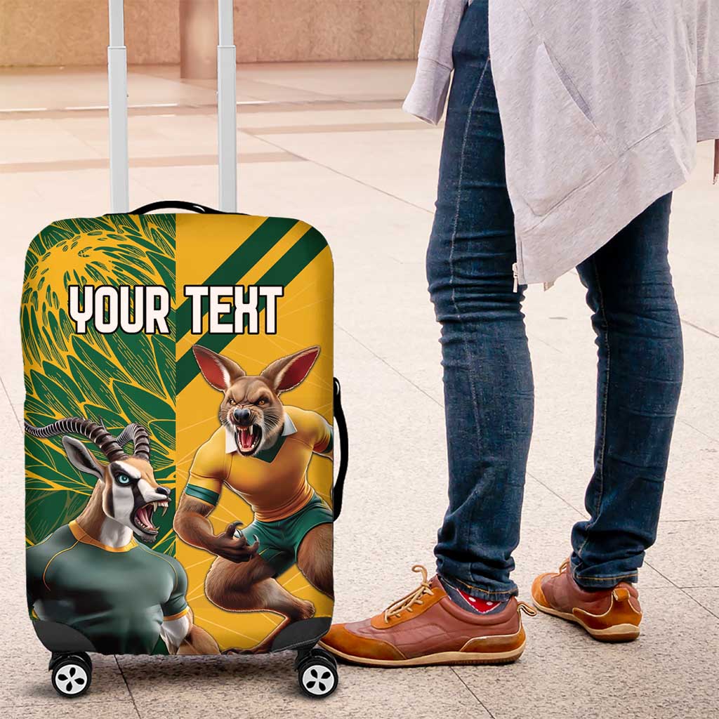 Personalized Rugby South Africa Australia Luggage Cover Springboks Wallabies Mascot Go Champions LT18