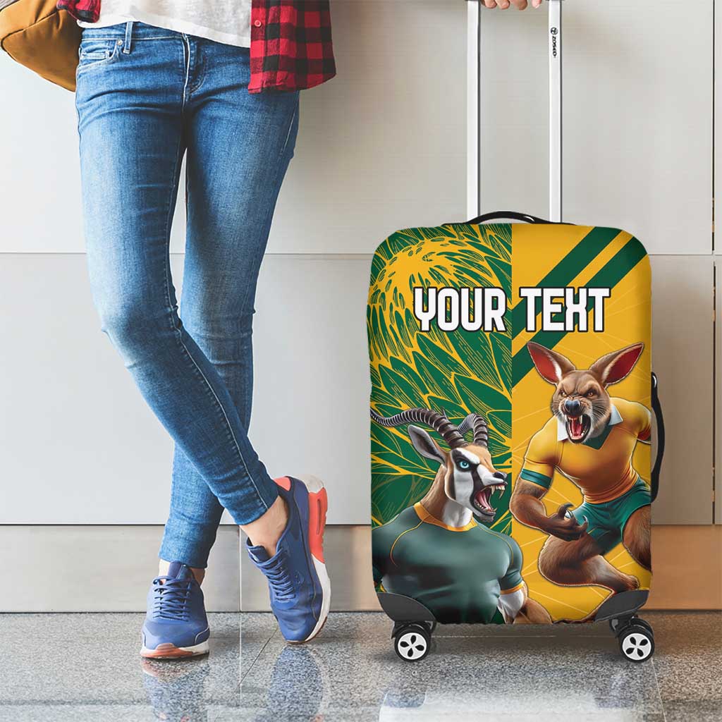 Personalized Rugby South Africa Australia Luggage Cover Springboks Wallabies Mascot Go Champions LT18