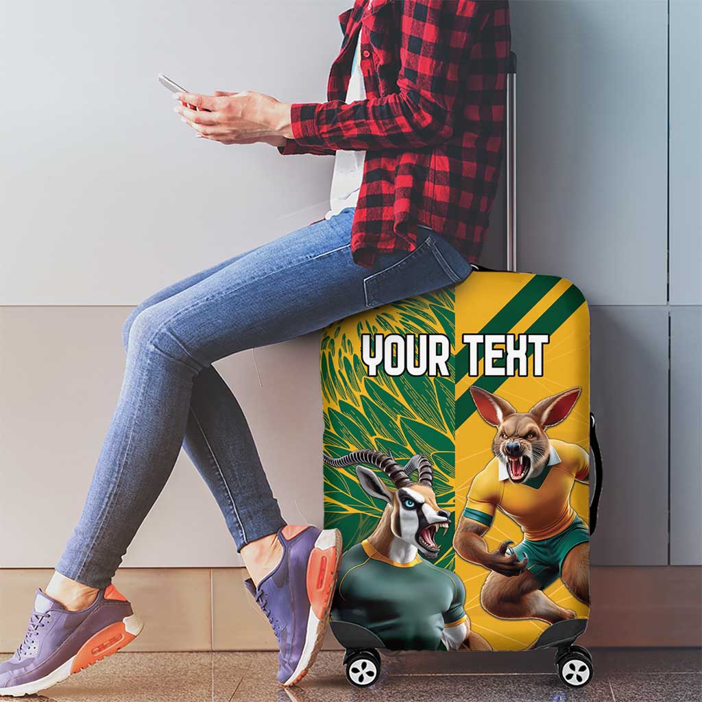 Personalized Rugby South Africa Australia Luggage Cover Springboks Wallabies Mascot Go Champions LT18