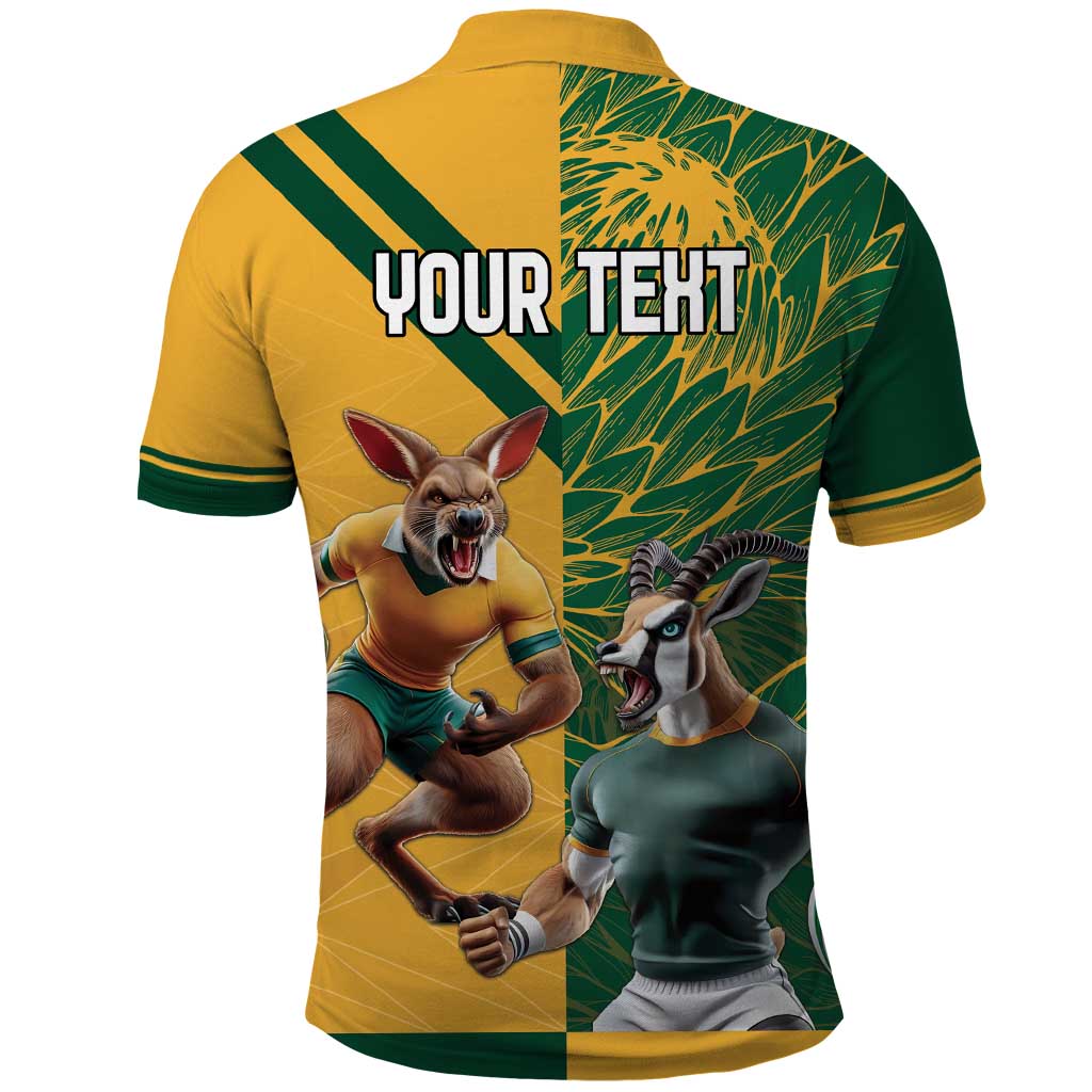 Personalized Rugby South Africa Australia Polo Shirt Springboks Wallabies Mascot Go Champions LT18