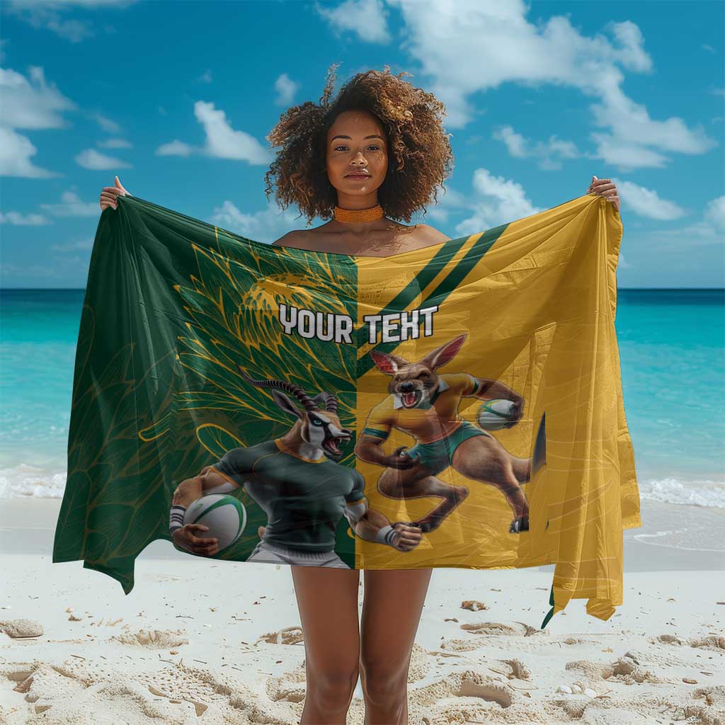 South Africa Australia Rugby Champion Personalized Sarong Springboks Wallabies Mascot LT18