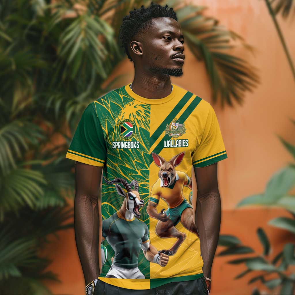 South Africa Australia Rugby Champion Personalized T shirt Springboks Wallabies Mascot LT18