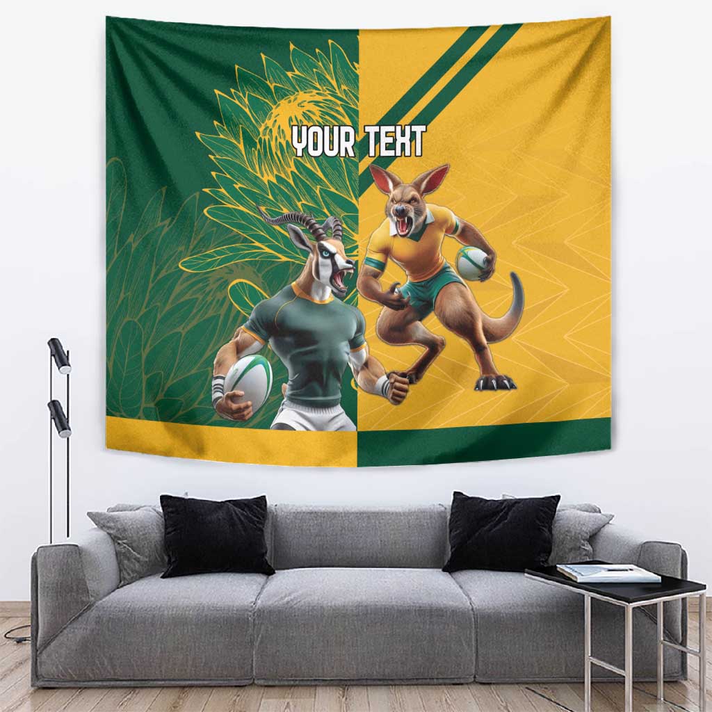 South Africa Australia Rugby Champion Personalized Tapestry Springboks Wallabies Mascot LT18