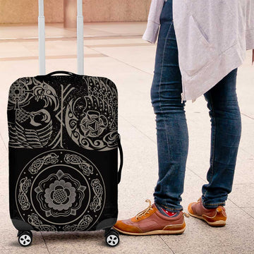 Viking Pride of Yorkshire Luggage Cover Black Odins Ravens Nordic LT18