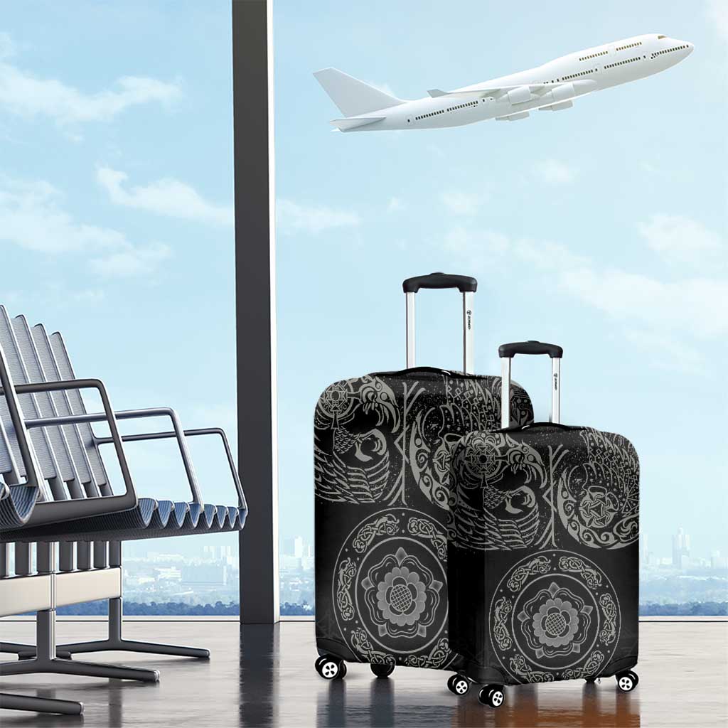 Viking Pride of Yorkshire Luggage Cover Black Odins Ravens Nordic LT18