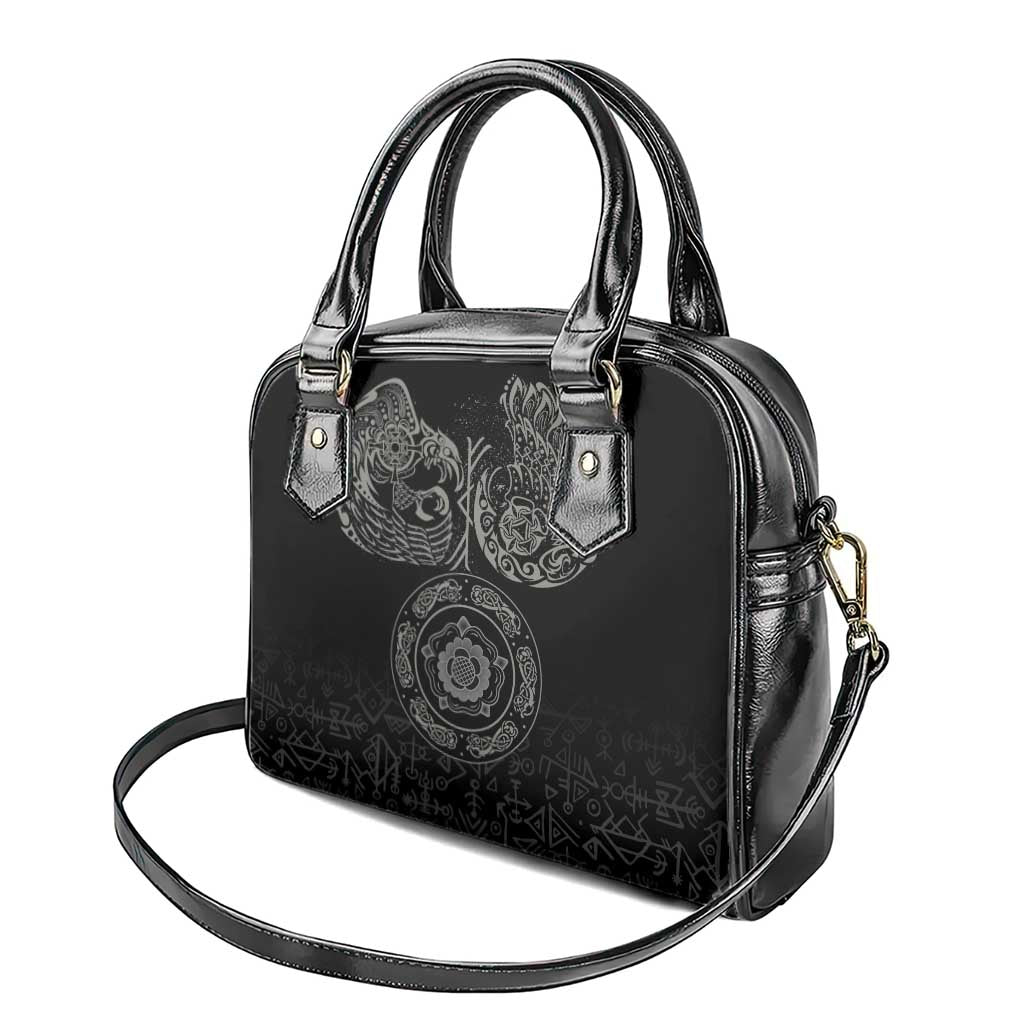 Viking Pride of Yorkshire Shoulder Handbag Black Odins Ravens Nordic LT18