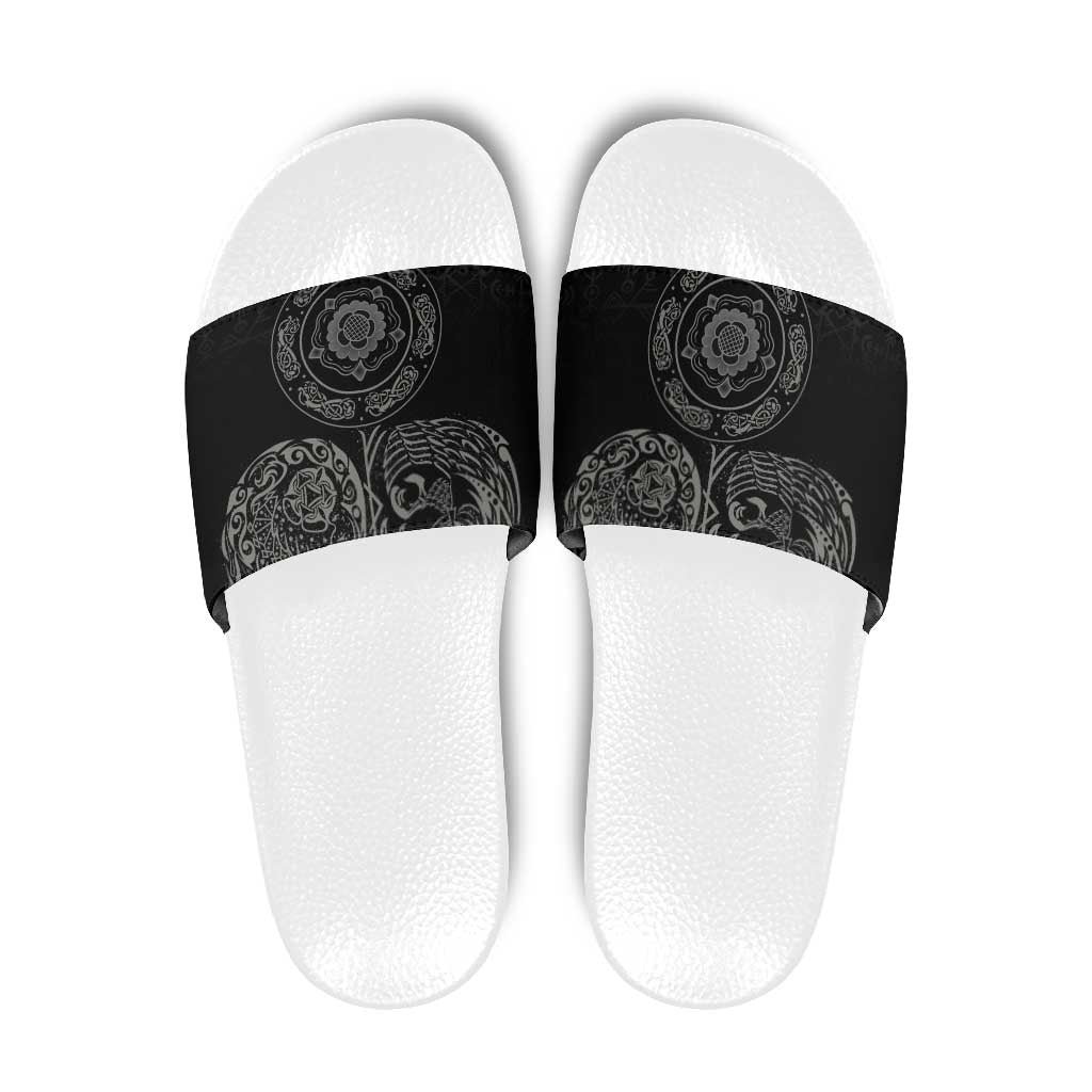 Viking Pride of Yorkshire Slide Sandals Black Odins Ravens Nordic LT18