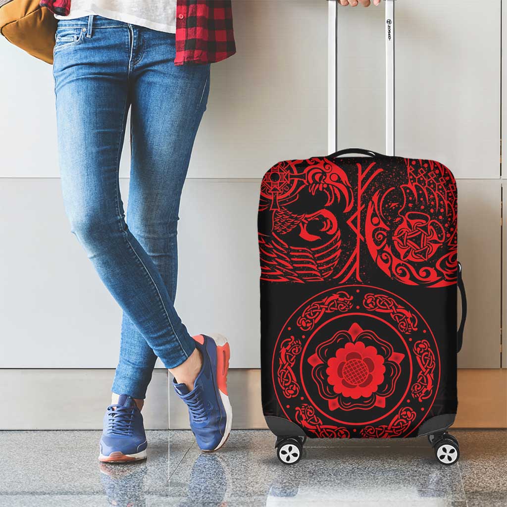 Viking Pride of Yorkshire Luggage Cover Red Odins Ravens Nordic LT18