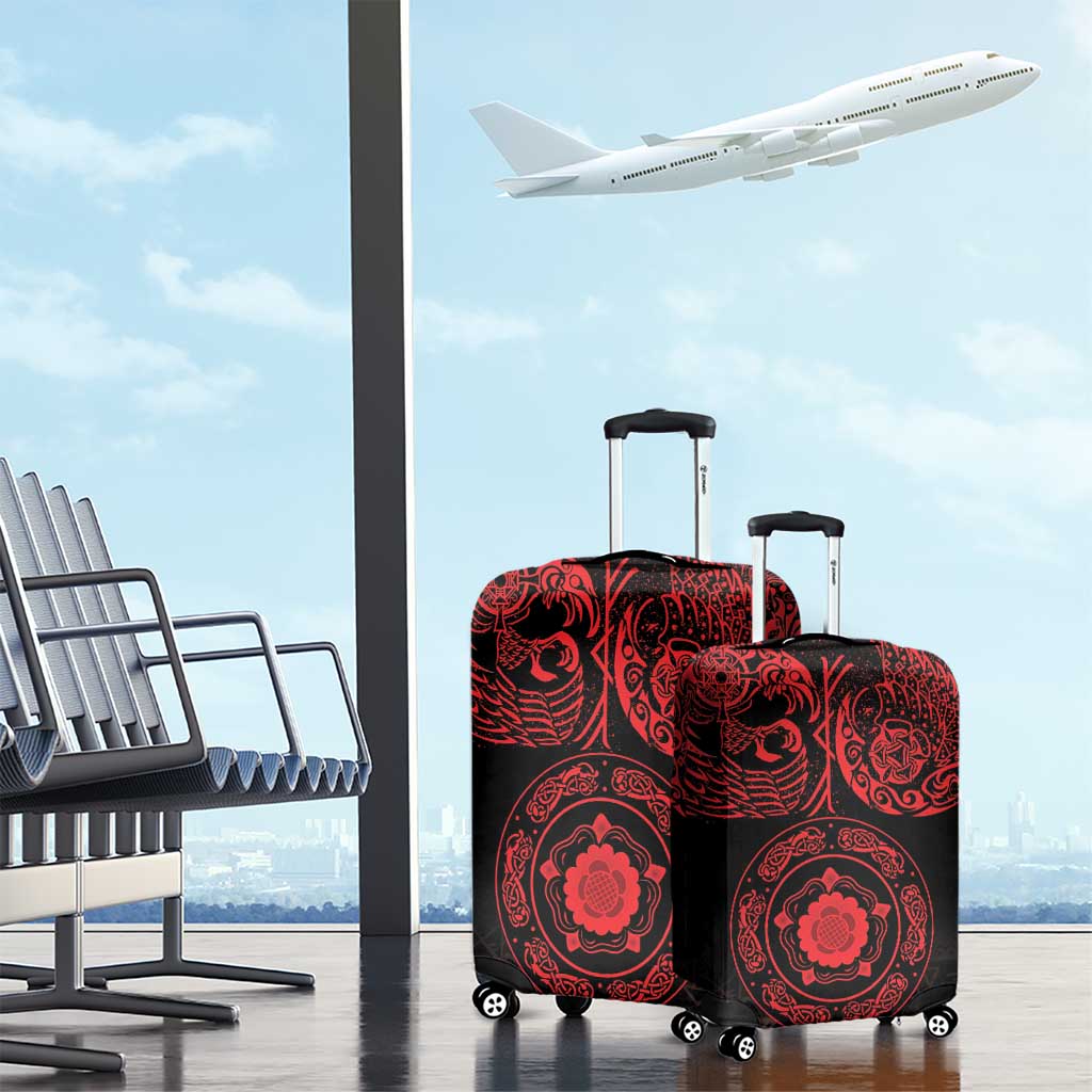 Viking Pride of Yorkshire Luggage Cover Red Odins Ravens Nordic LT18