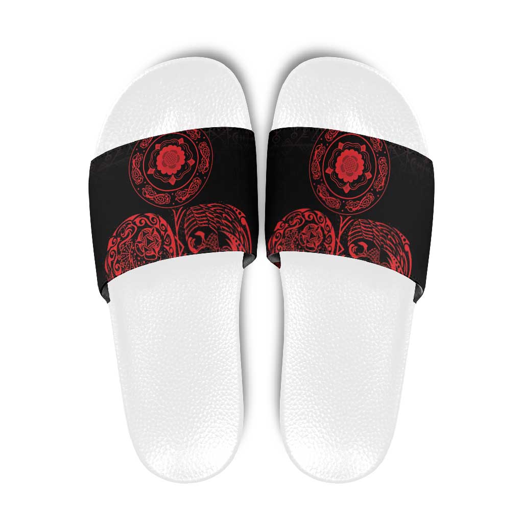 Viking Pride of Yorkshire Slide Sandals Red Odins Ravens Nordic LT18