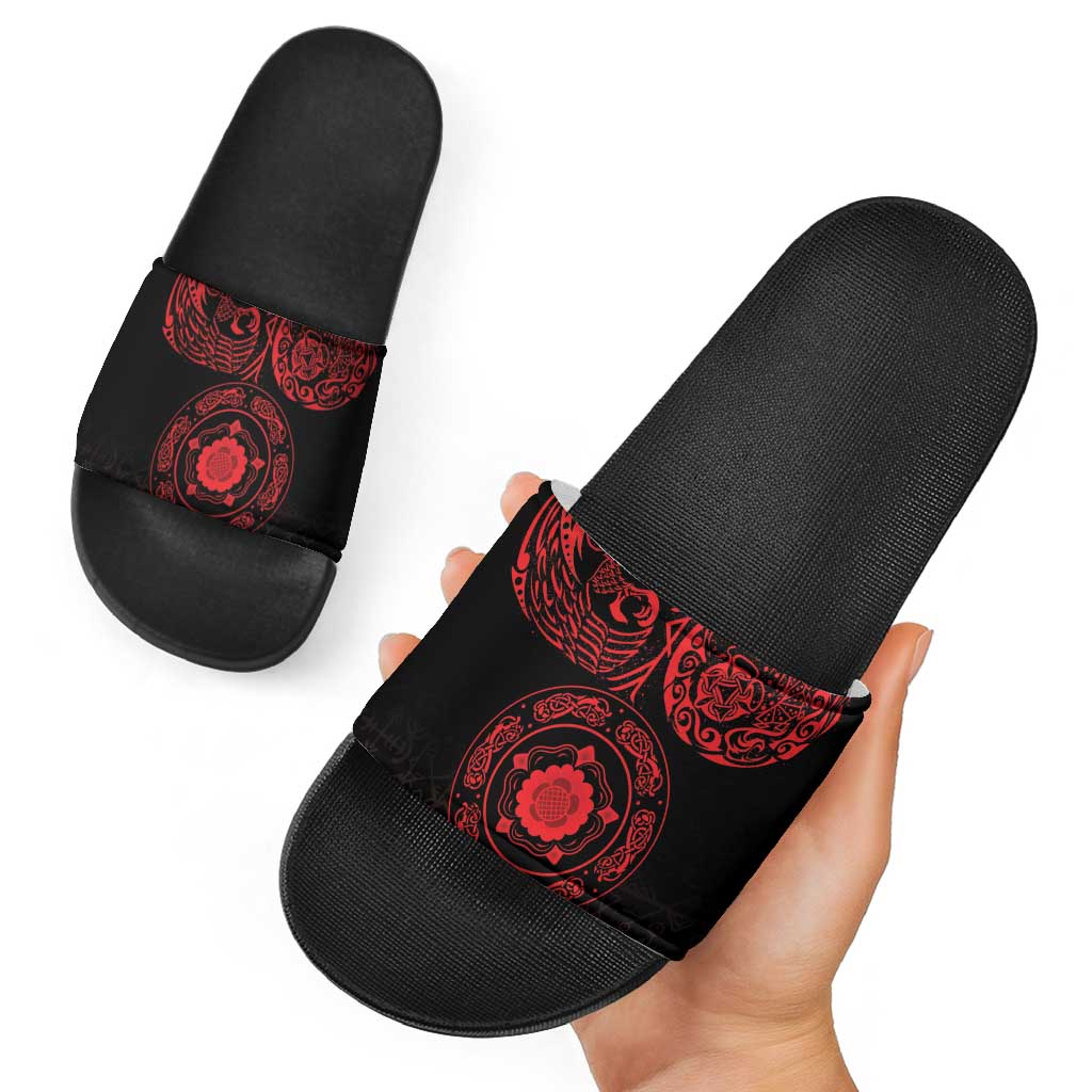 Viking Pride of Yorkshire Slide Sandals Red Odins Ravens Nordic LT18