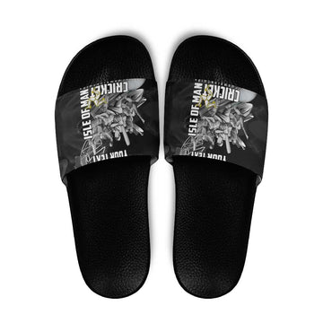 Personalized Isle of Man Cricket Slide Sandals Go Champion LT18