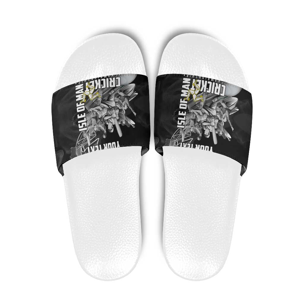 Personalized Isle of Man Cricket Slide Sandals Go Champion LT18