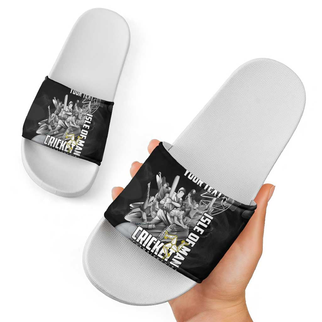 Personalized Isle of Man Cricket Slide Sandals Go Champion LT18