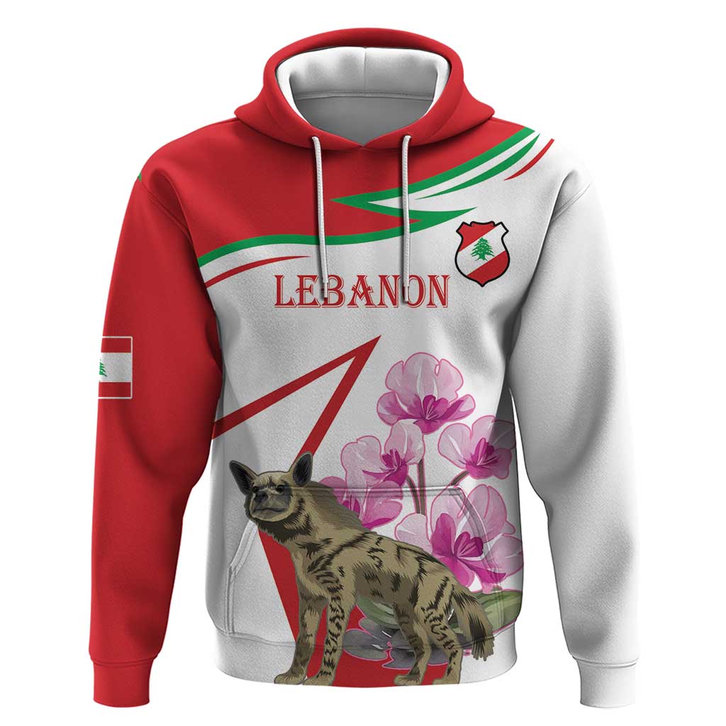 Lebanon Striped Hyena Hoodie With Cyclamen Flowers LT18