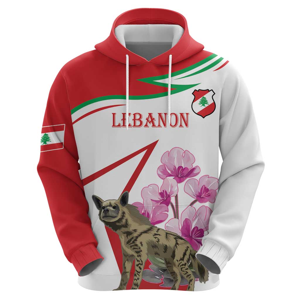 Lebanon Striped Hyena Hoodie With Cyclamen Flowers LT18