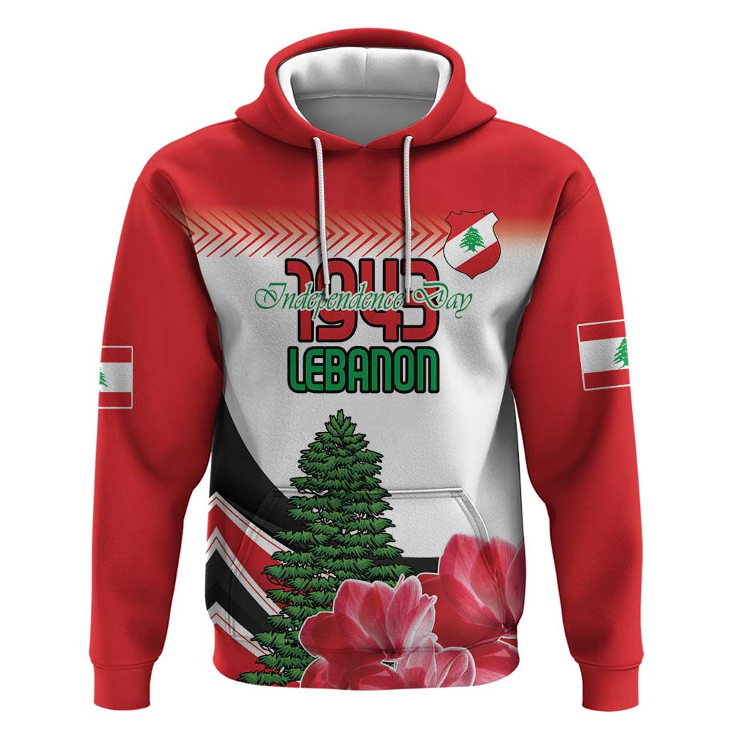 Custom Lebanon Independence Day Hoodie Cyclamen Flowers Blooming LT18