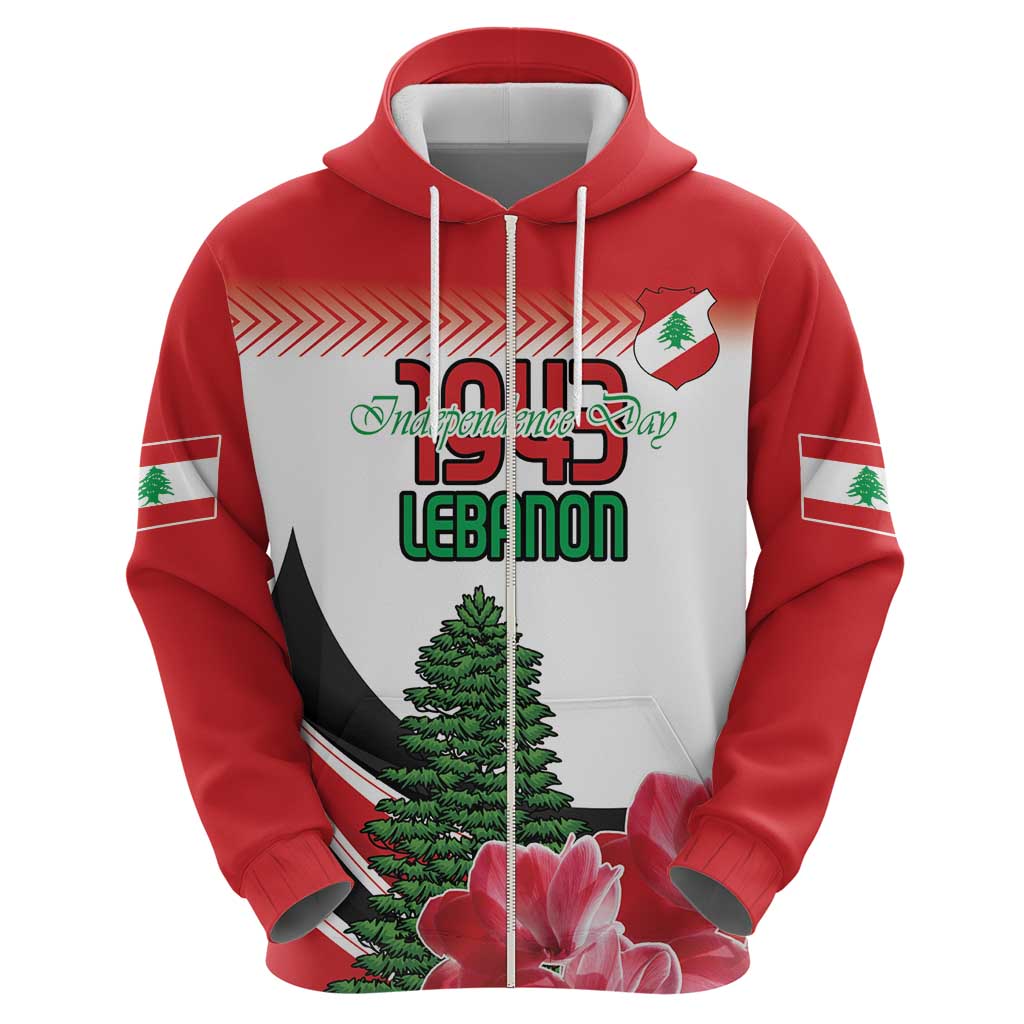 Custom Lebanon Independence Day Hoodie Cyclamen Flowers Blooming LT18