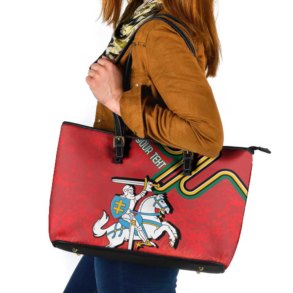Personalized Lithuania Coat Of Arms Leather Tote Bag Special Version LT18