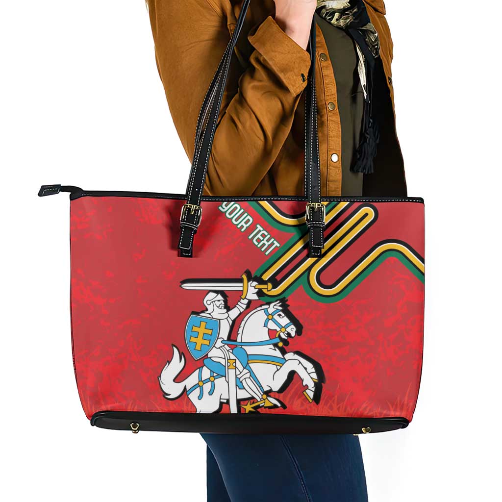 Personalized Lithuania Coat Of Arms Leather Tote Bag Special Version LT18