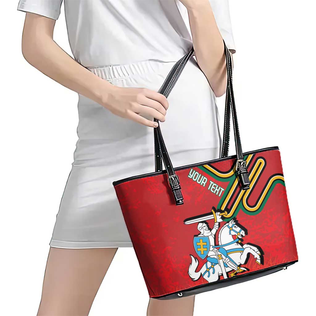 Personalized Lithuania Coat Of Arms Leather Tote Bag Special Version LT18