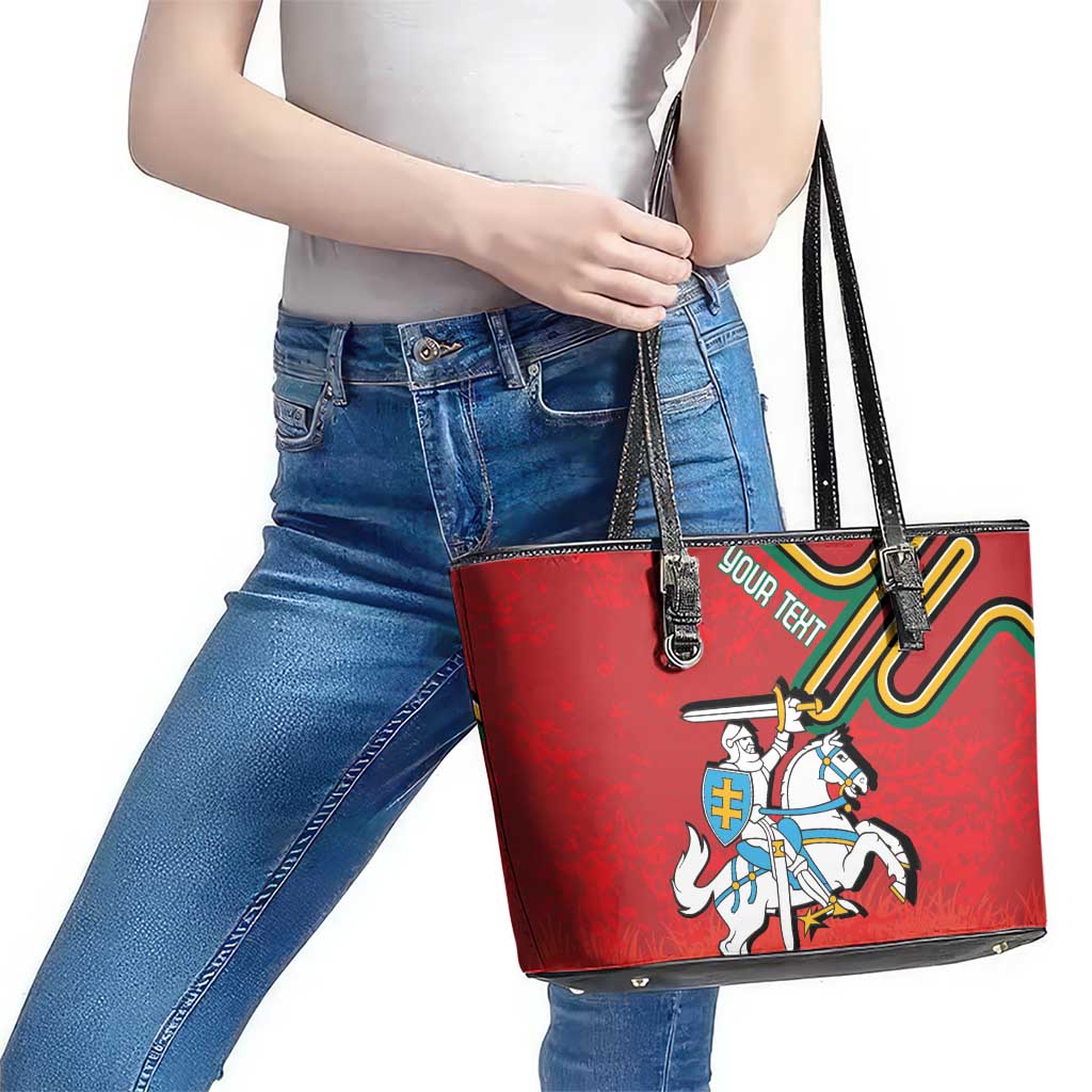 Personalized Lithuania Coat Of Arms Leather Tote Bag Special Version LT18