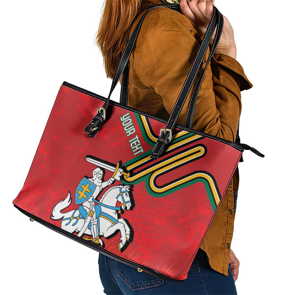 Personalized Lithuania Coat Of Arms Leather Tote Bag Special Version LT18