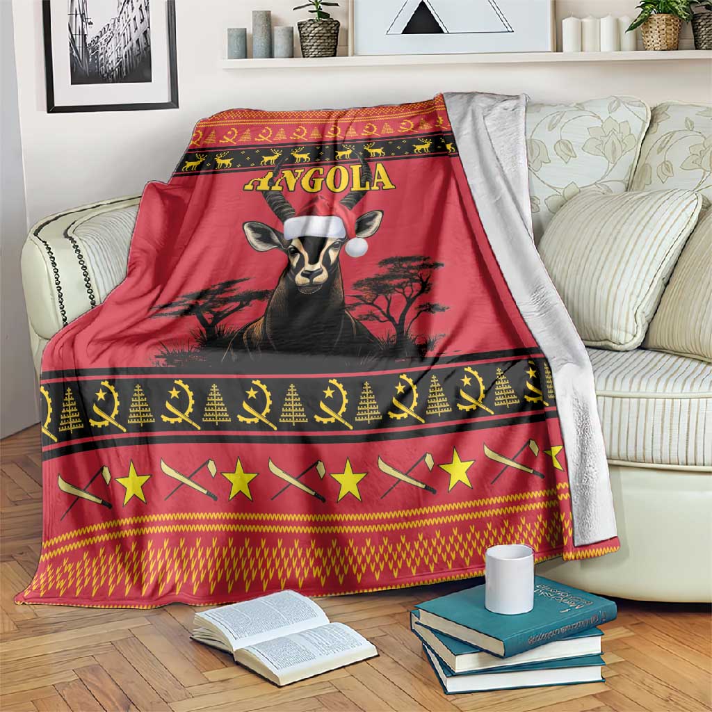 Afro Angola Giant Sable Antelope Christmas Blanket Virtus Unita Fortior Feliz Natal LT18