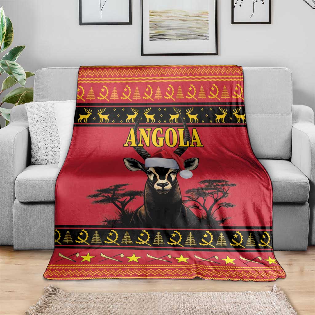 Afro Angola Giant Sable Antelope Christmas Blanket Virtus Unita Fortior Feliz Natal LT18