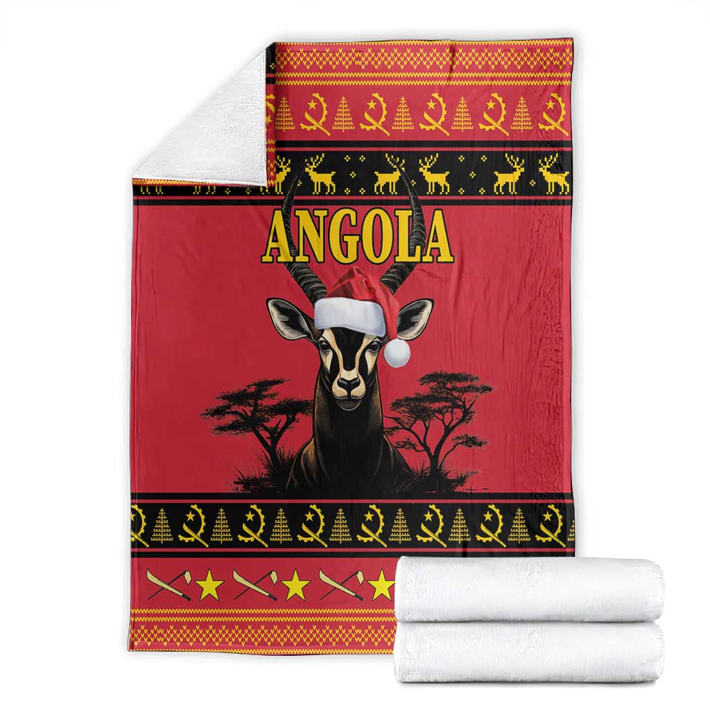 Afro Angola Giant Sable Antelope Christmas Blanket Virtus Unita Fortior Feliz Natal LT18