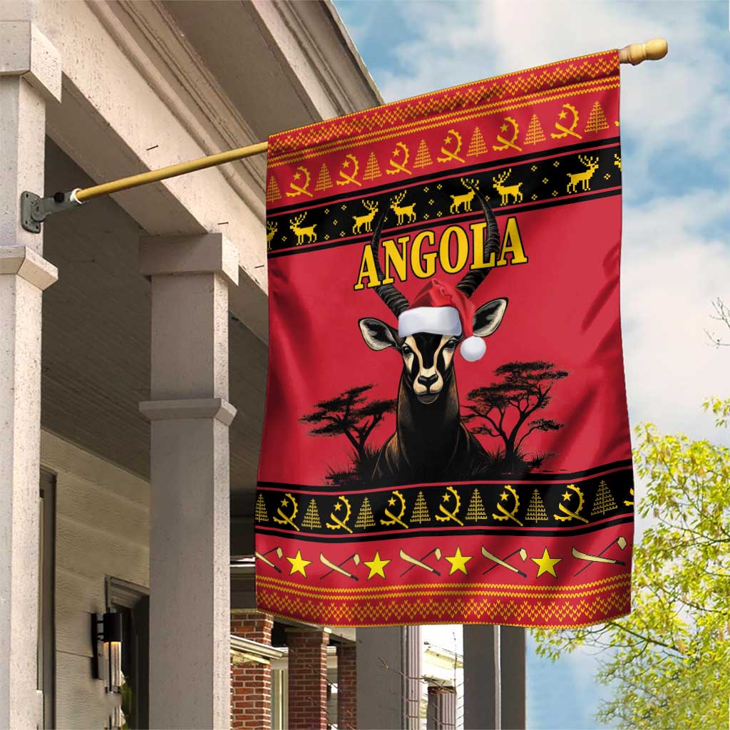 Afro Angola Giant Sable Antelope Christmas Garden Flag Virtus Unita Fortior Feliz Natal LT18