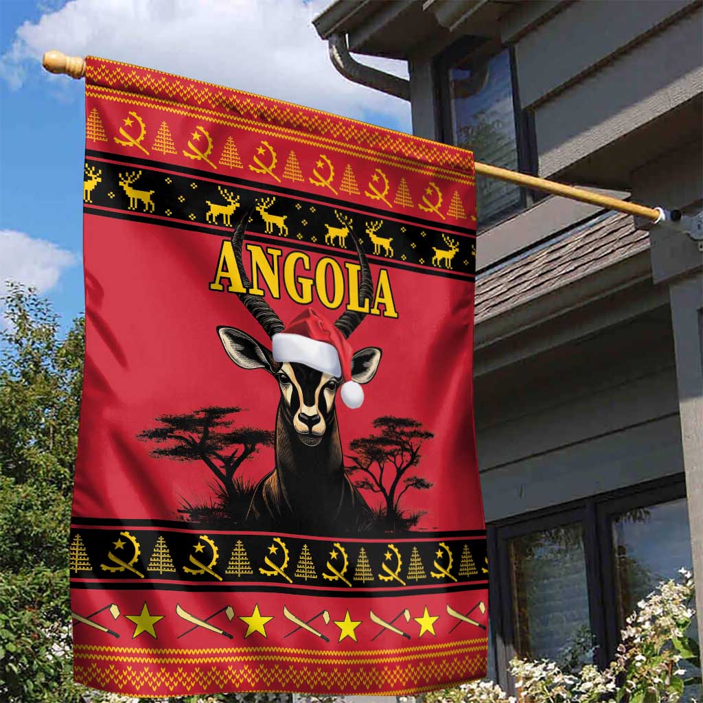 Afro Angola Giant Sable Antelope Christmas Garden Flag Virtus Unita Fortior Feliz Natal LT18