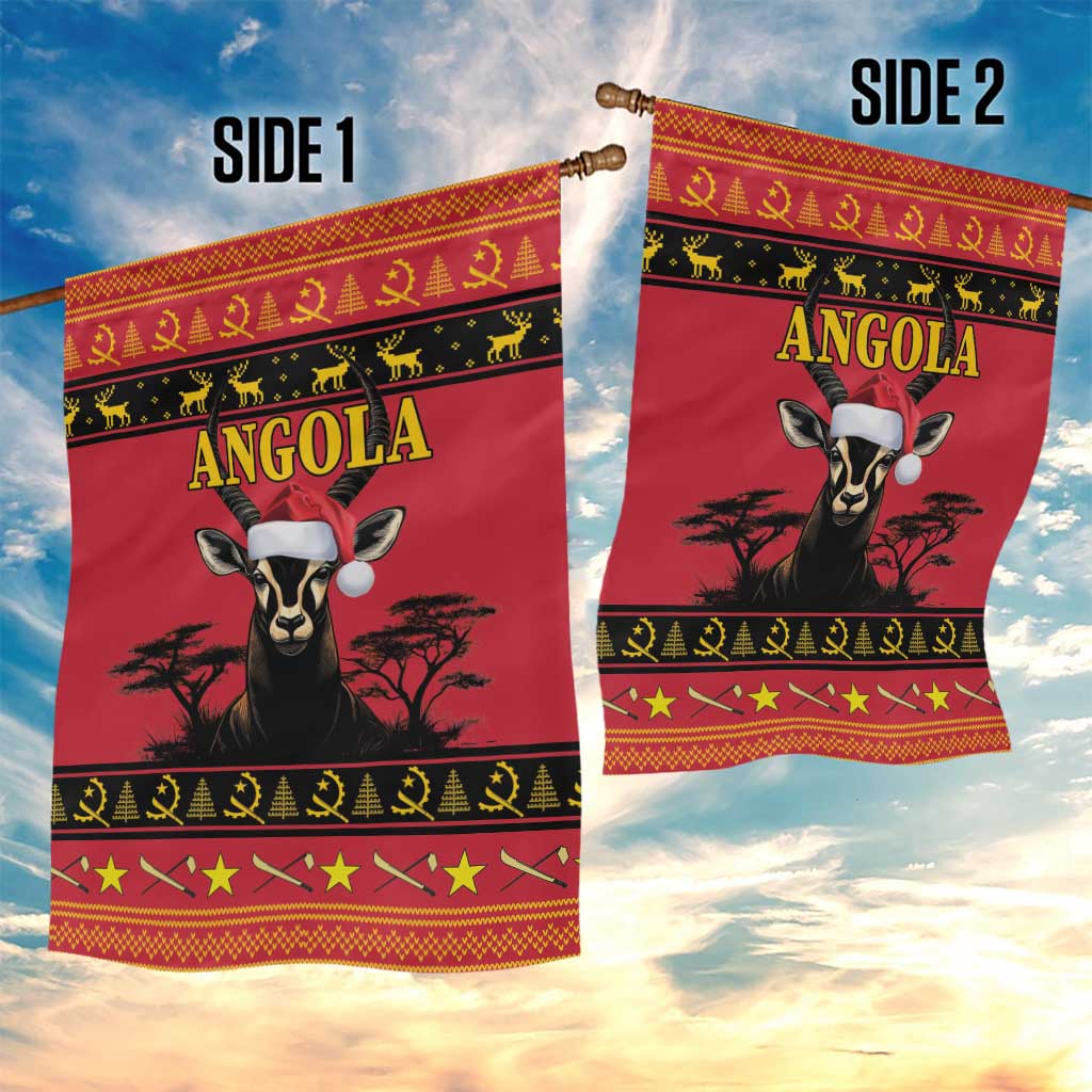 Afro Angola Giant Sable Antelope Christmas Garden Flag Virtus Unita Fortior Feliz Natal LT18