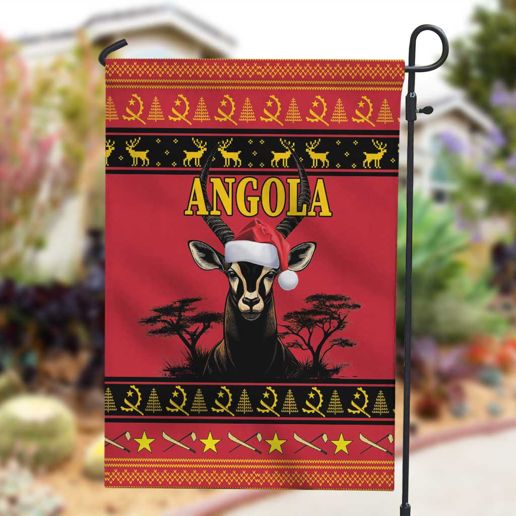 Afro Angola Giant Sable Antelope Christmas Garden Flag Virtus Unita Fortior Feliz Natal LT18