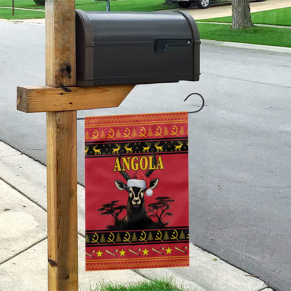 Afro Angola Giant Sable Antelope Christmas Garden Flag Virtus Unita Fortior Feliz Natal LT18