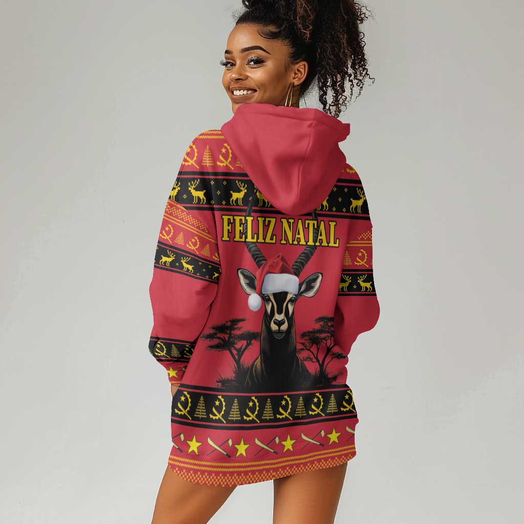 Afro Angola Giant Sable Antelope Christmas Hoodie Dress Virtus Unita Fortior Feliz Natal LT18