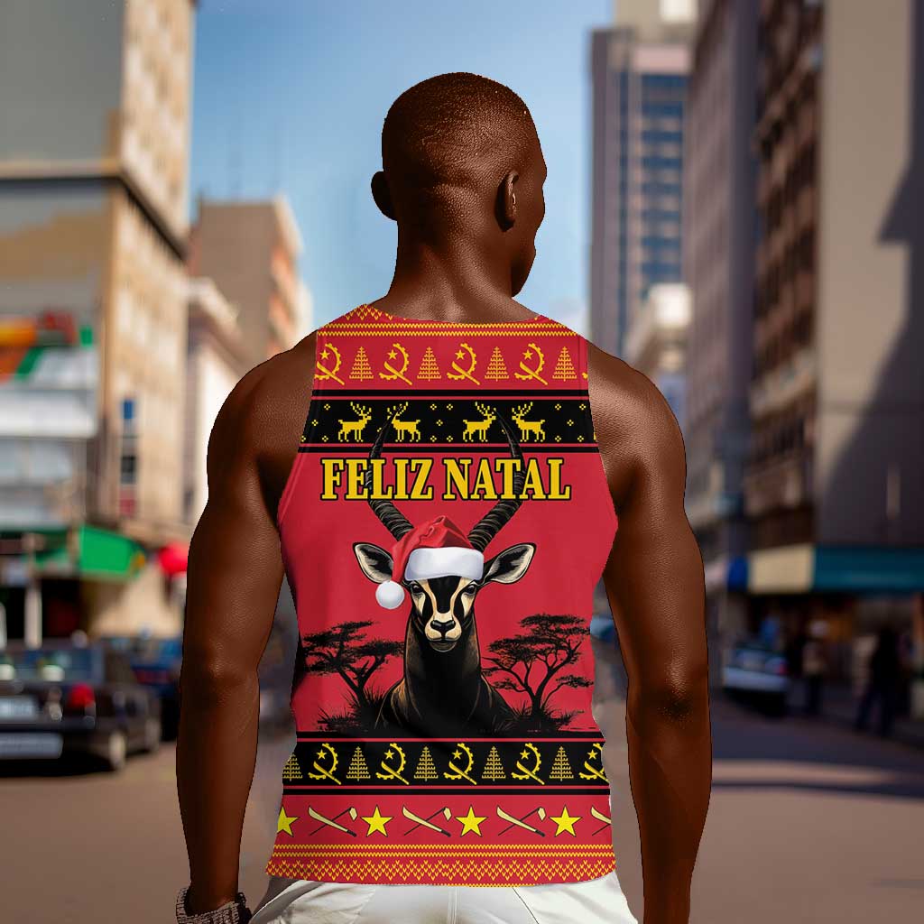 Afro Angola Giant Sable Antelope Christmas Men Tank Top Virtus Unita Fortior Feliz Natal LT18