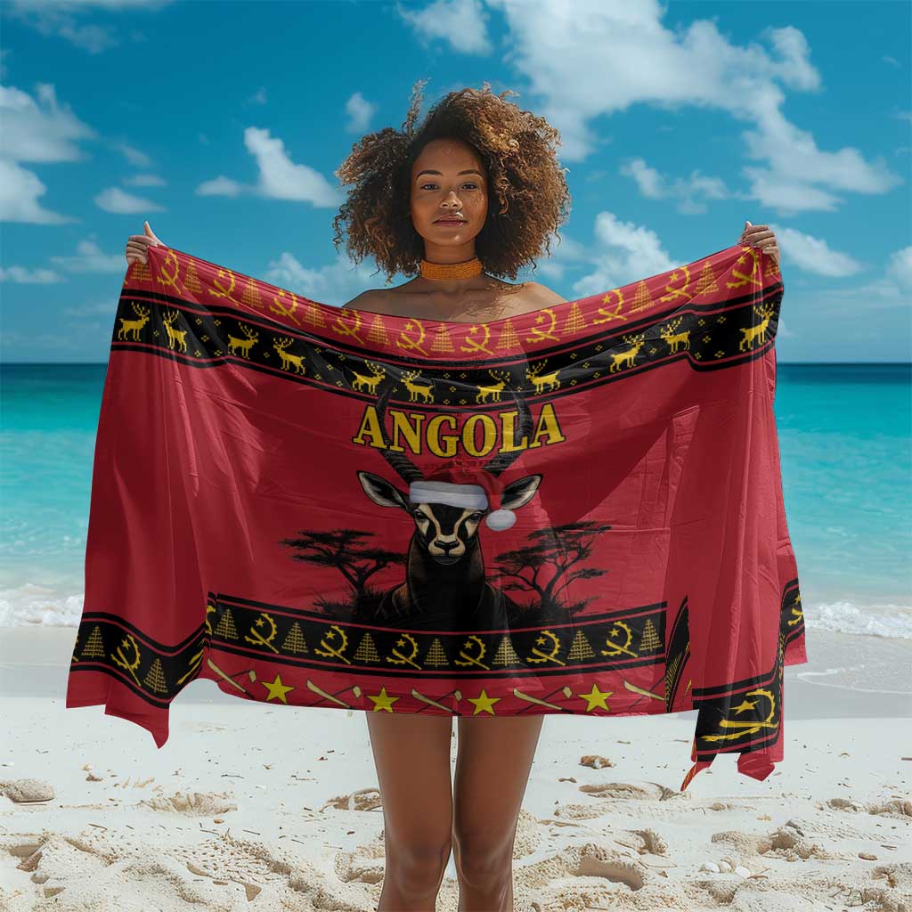 Afro Angola Giant Sable Antelope Christmas Sarong Virtus Unita Fortior Feliz Natal LT18