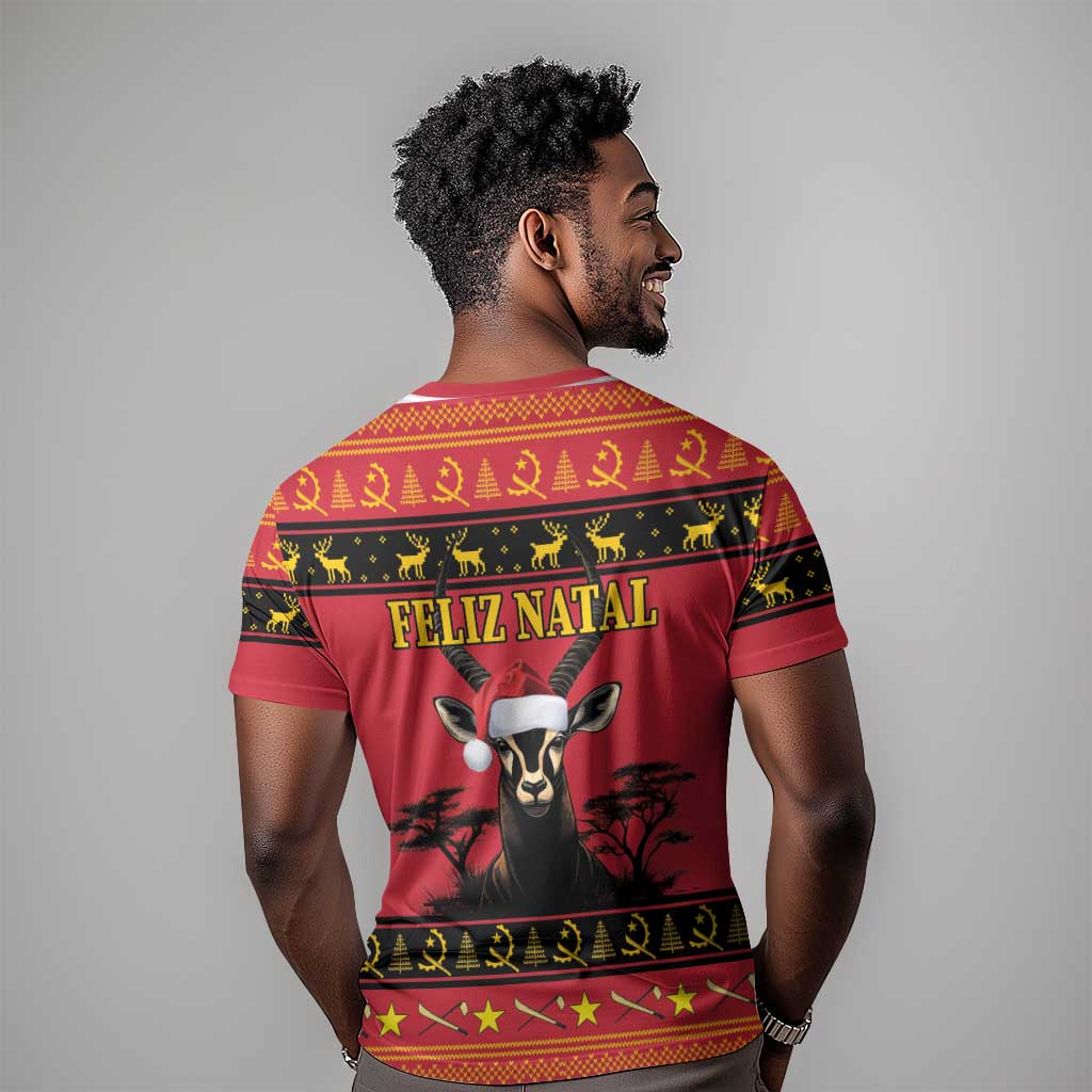 Afro Angola Giant Sable Antelope Christmas T shirt Virtus Unita Fortior Feliz Natal LT18