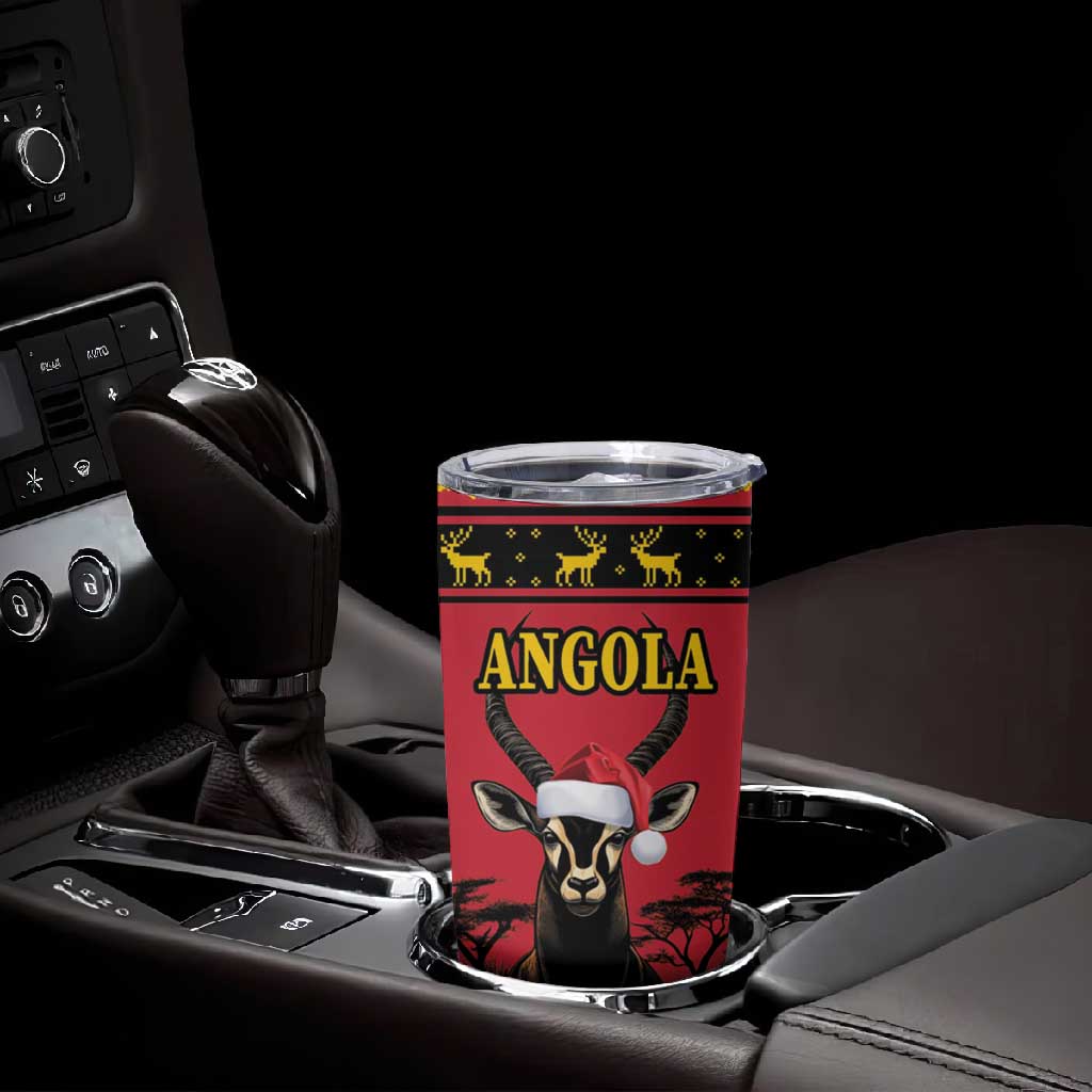 Afro Angola Giant Sable Antelope Christmas Tumbler Cup Virtus Unita Fortior Feliz Natal LT18