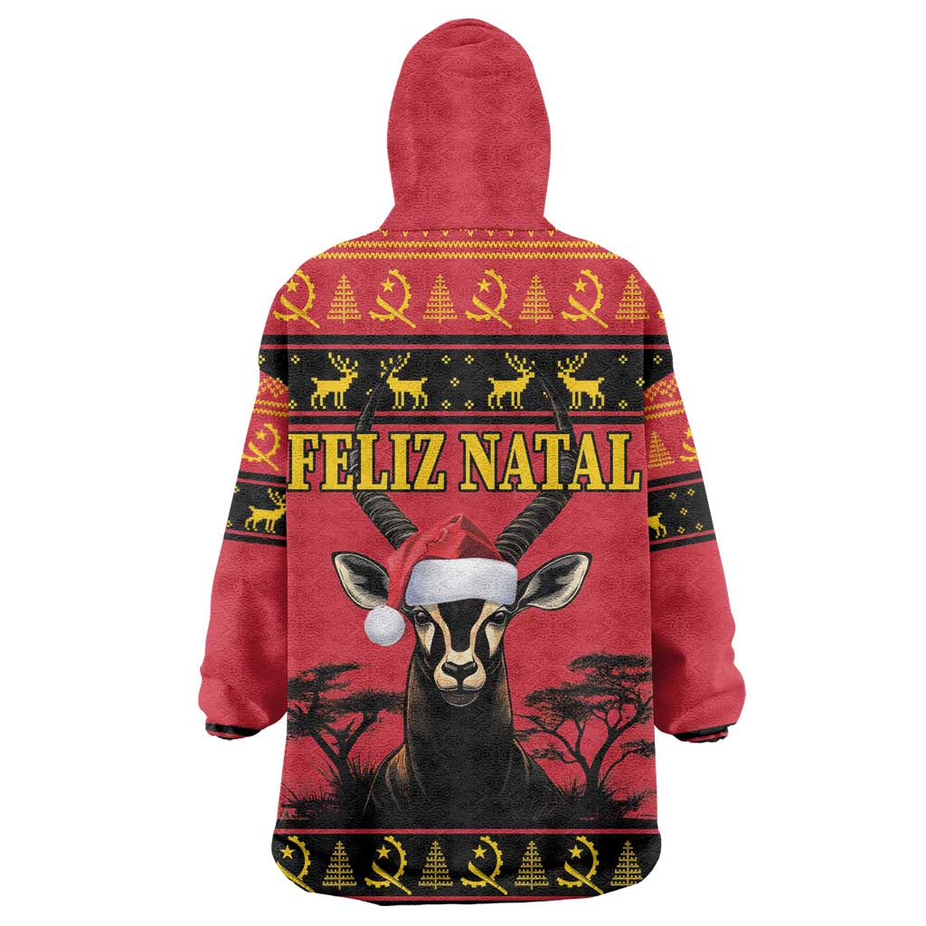 Afro Angola Giant Sable Antelope Christmas Wearable Blanket Hoodie Virtus Unita Fortior Feliz Natal LT18