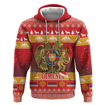 Armenia Christmas Hoodie Coat Of Arms With Arevakhach LT18