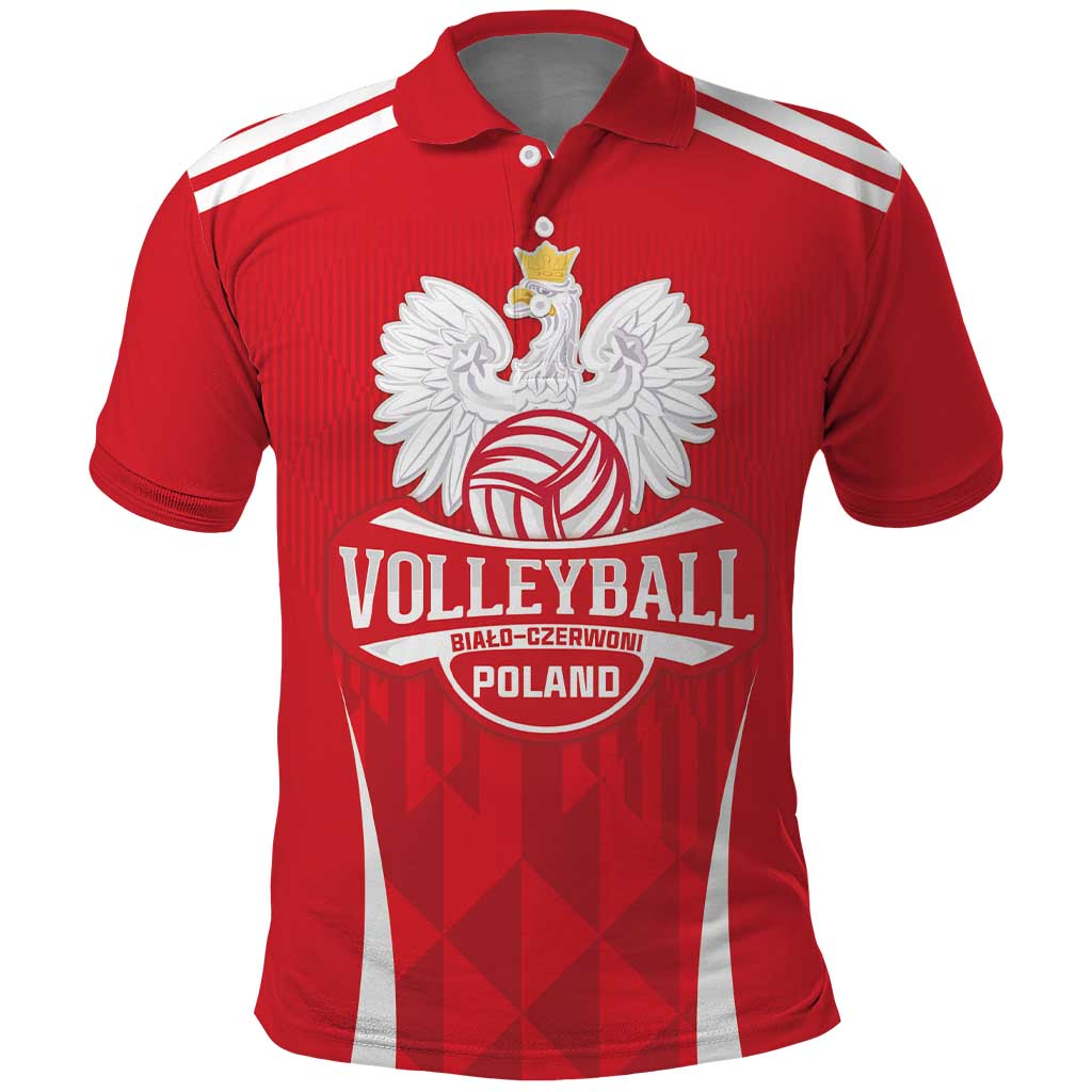 Custom Poland Volleyball Polo Shirt BialoCzerwoni Go Champions LT18