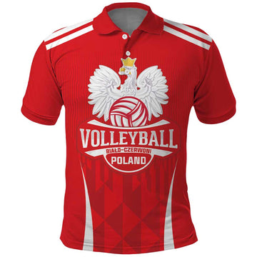 Custom Poland Volleyball Polo Shirt BialoCzerwoni Go Champions LT18