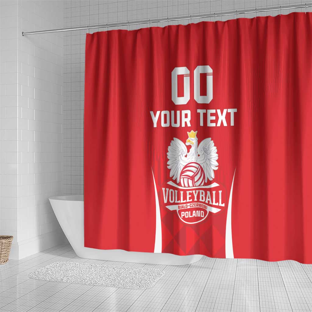 Custom Poland Volleyball Shower Curtain BialoCzerwoni Go Champions LT18