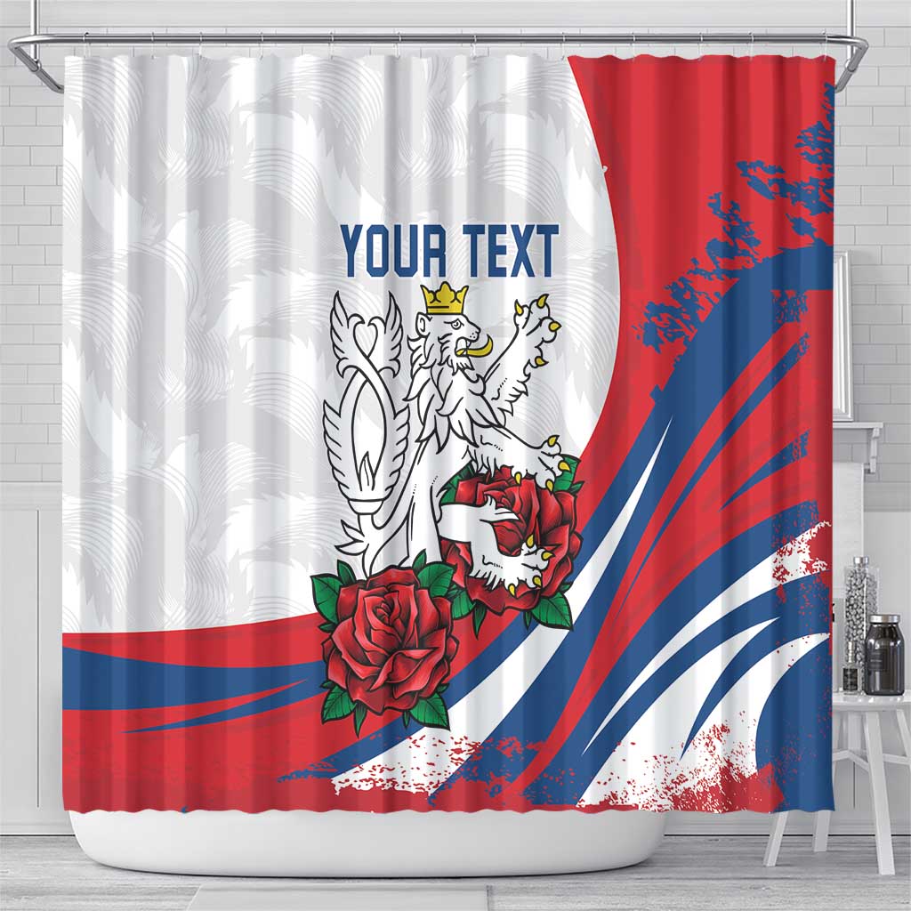 Personalized Czech Republic Shower Curtain Pravda Vitezi With Rose LT18