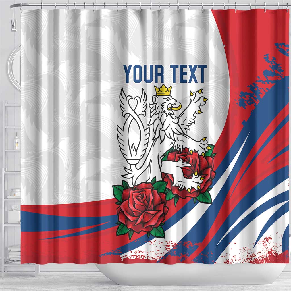 Personalized Czech Republic Shower Curtain Pravda Vitezi With Rose LT18