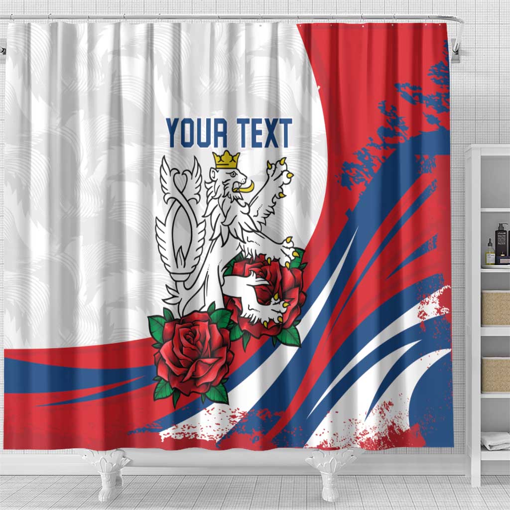Personalized Czech Republic Shower Curtain Pravda Vitezi With Rose LT18