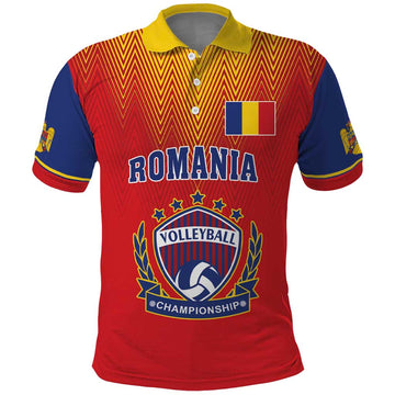 Custom Romania Volleyball Polo Shirt Sporty Style LT18