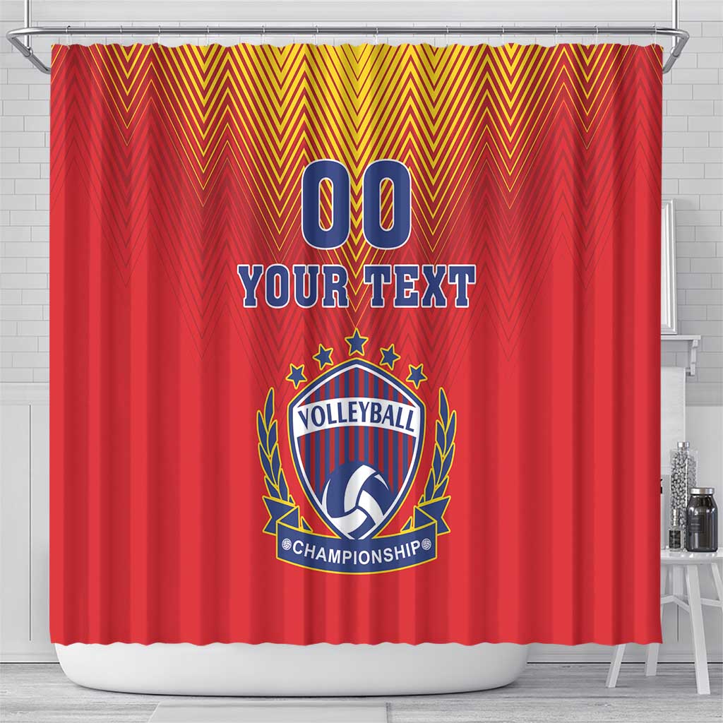 Custom Romania Volleyball Shower Curtain Sporty Style LT18